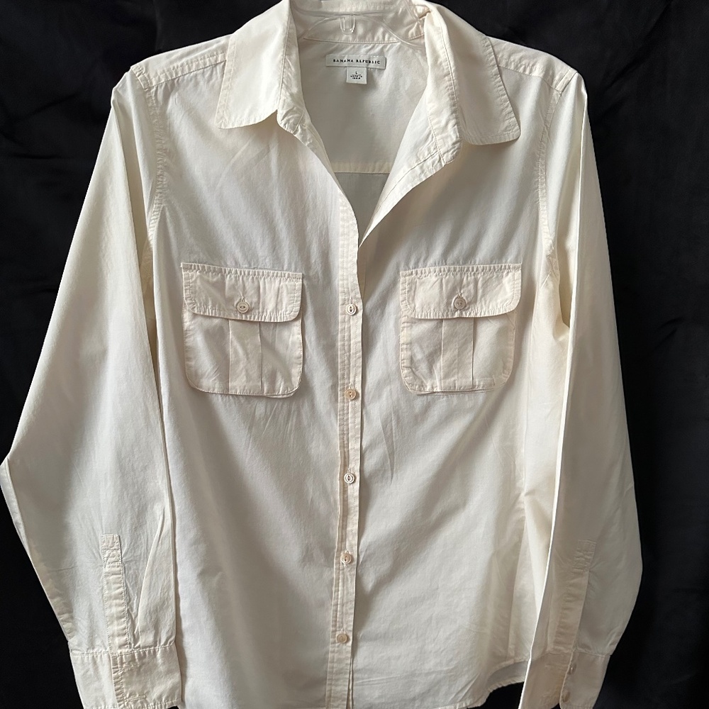 Vintage Banana Republic,  cream color blouse size L
